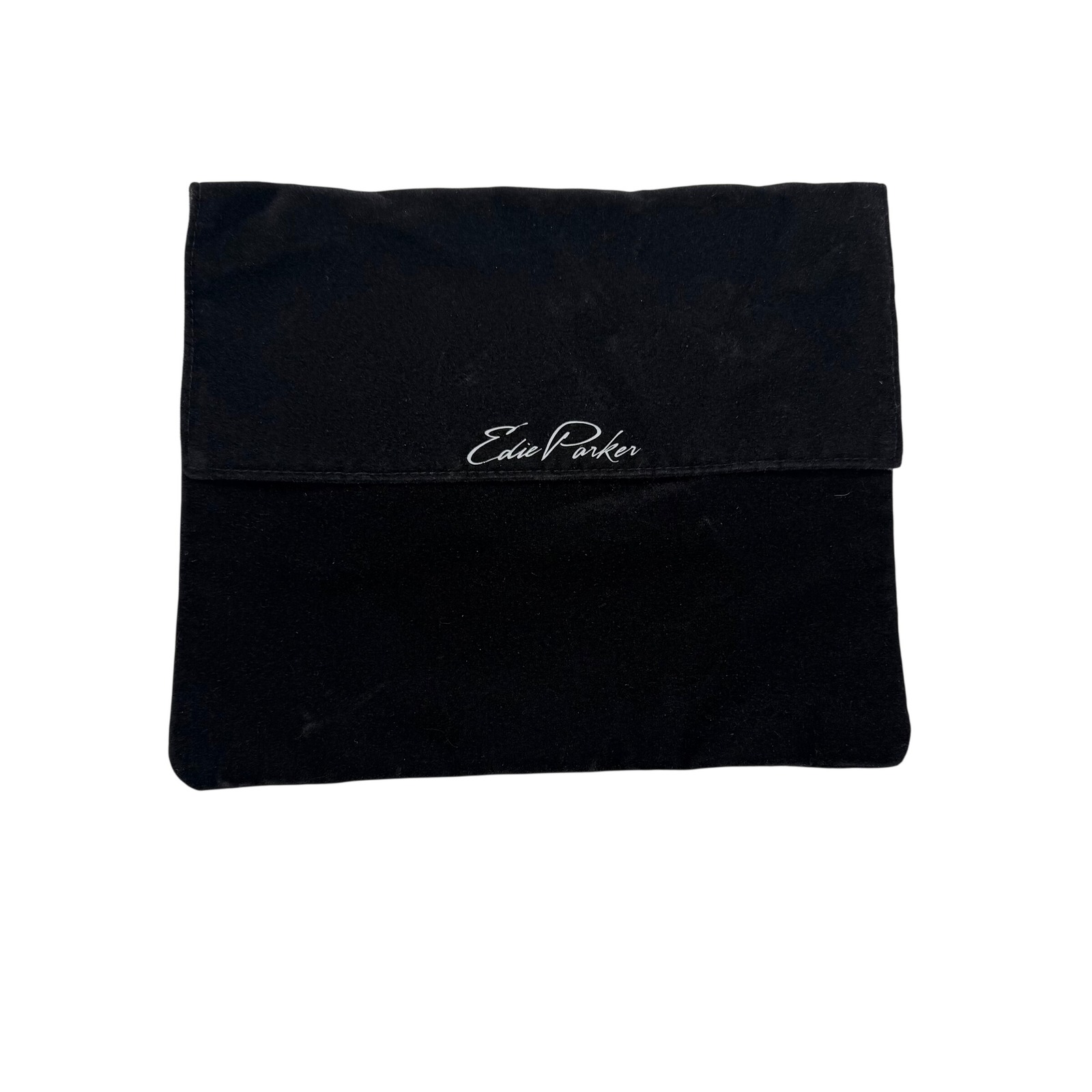 Edie Parker Black Velvet Dust Bag And Polishing Cloth 8x11
